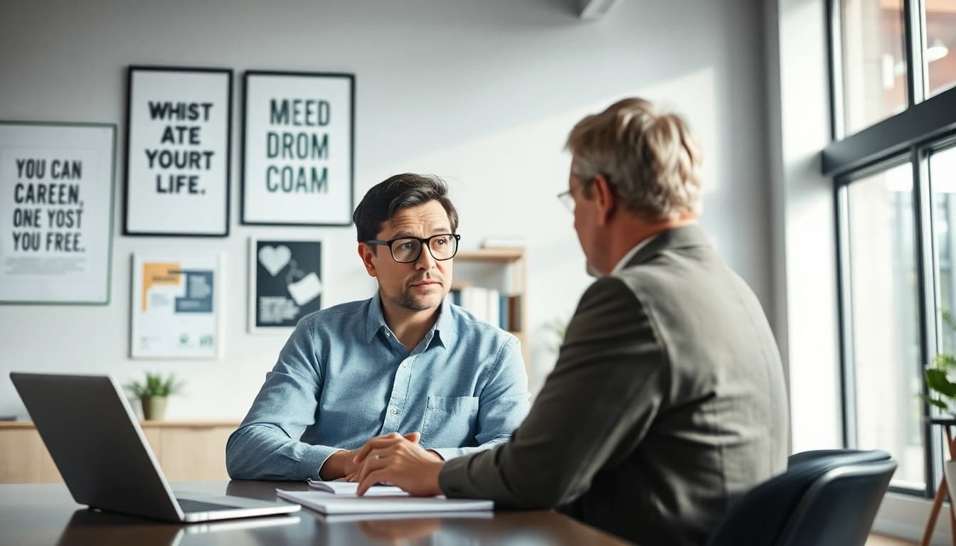 Empowering Career coaching session between a professional coach and client.