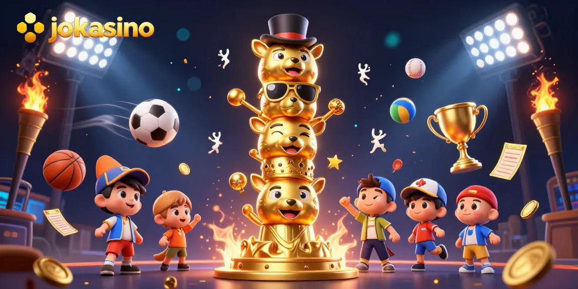 Engage in thrilling action with jokacasino featuring vibrant 3D totem and dynamic sports elements.