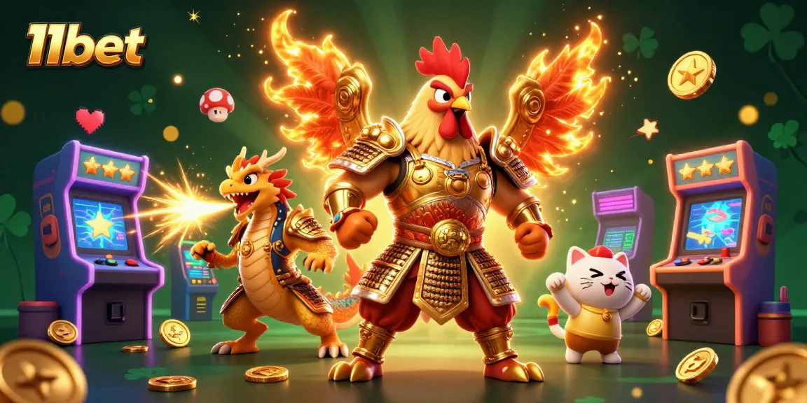 Experience thrilling betting with 11bet in this vibrant 3D casino illustration filled with excitement.