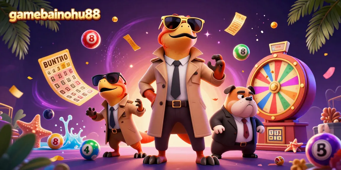 Experience gamebainohu88 with raptors in a trench coat at a VIP casino lounge amid dynamic lottery elements.
