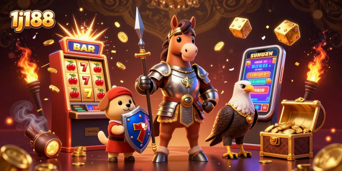 Engage with the vibrant world of 1j188 casino through this immersive 3D illustration featuring jackpots and magical gaming experiences.