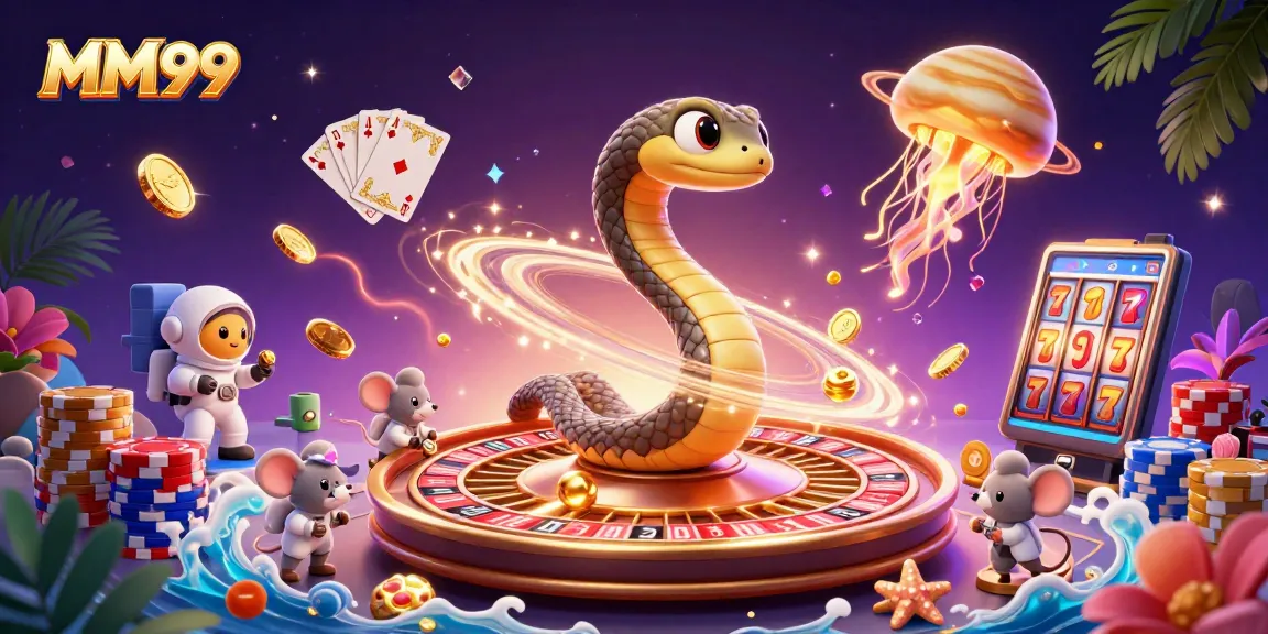 Experience the thrill of MM99 casino with dynamic bets and vibrant game elements in a captivating 3D scene.
