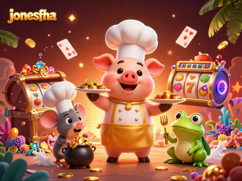Engage in strategic play at jonesfha with vibrant casino artwork featuring gold coins and dynamic characters.