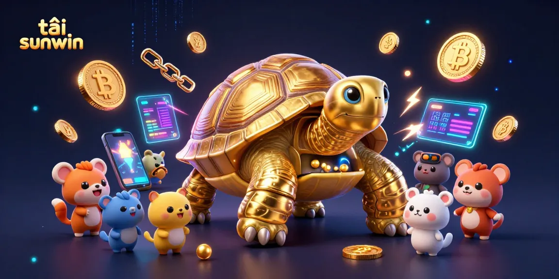 Experience thrilling gameplay with tải sunwin featuring a vibrant scene of a golden tortoise pinball machine.