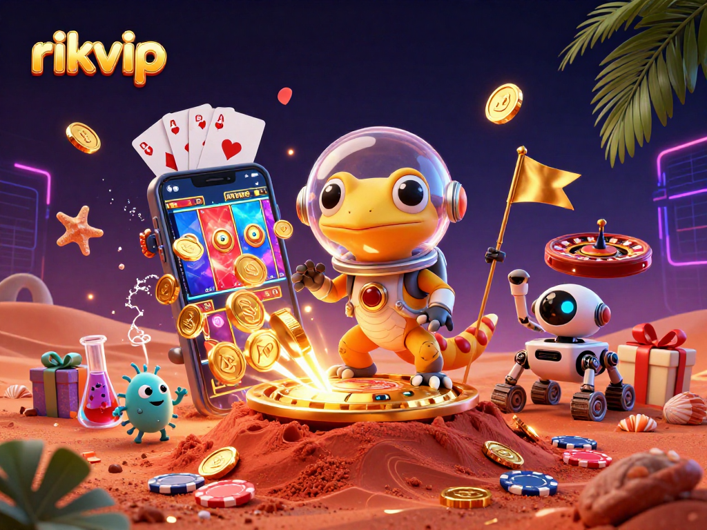 Play rikvip and unlock treasures in a vibrant Martian casino adventure