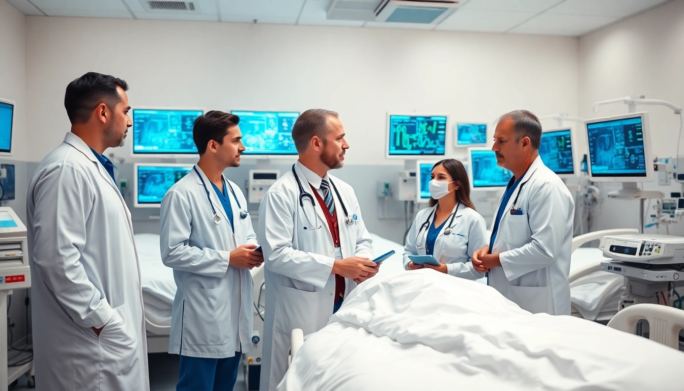 Healthcare team collaborates in an Intensive Care Unit (ICU), showcasing advanced patient care.