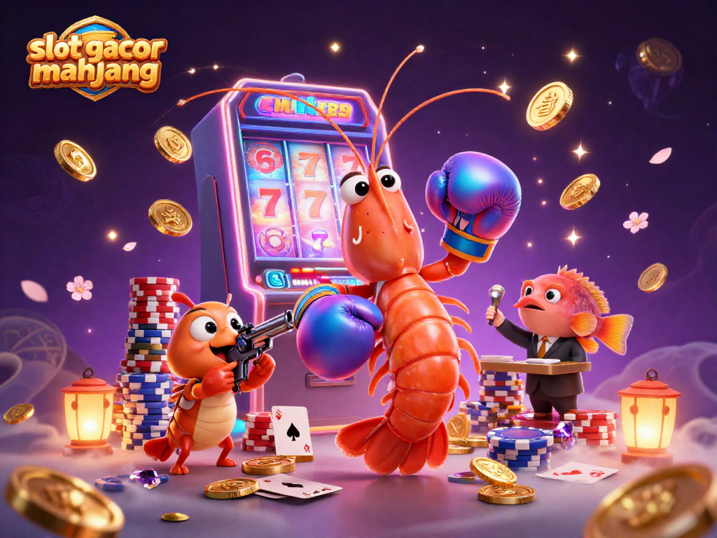 Engage with the immersive world of slot gacor mahjong, featuring animated characters and stunning casino elements.