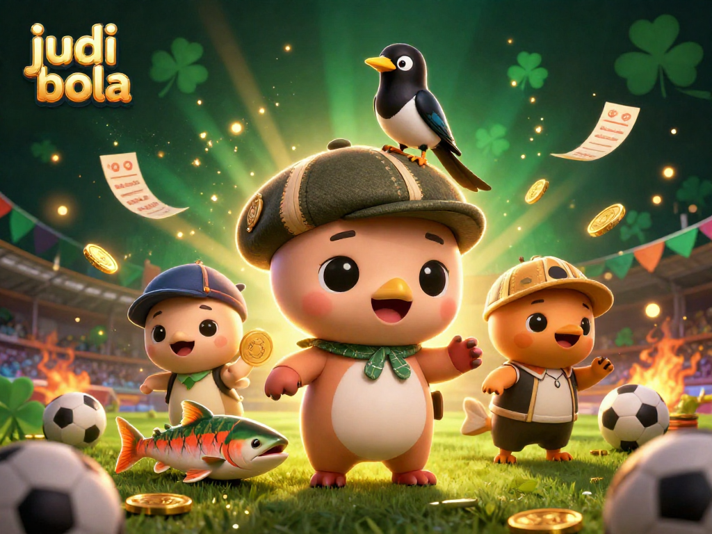 Experience thrilling judi bola action in a vibrant, engaging sports betting illustration.