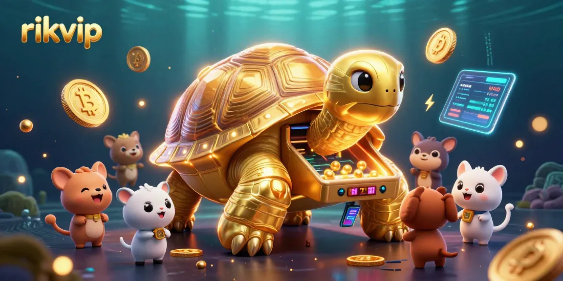 Experience the excitement of rikvip's casino and crypto gaming with a vibrant illustration.