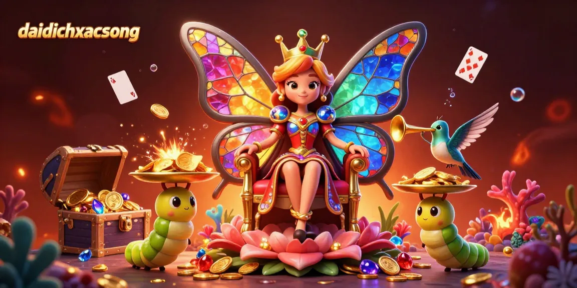 Engage in the thrilling world of daidichxacsong with a vibrant 3D casino-themed artwork showcasing unique characters and elements.