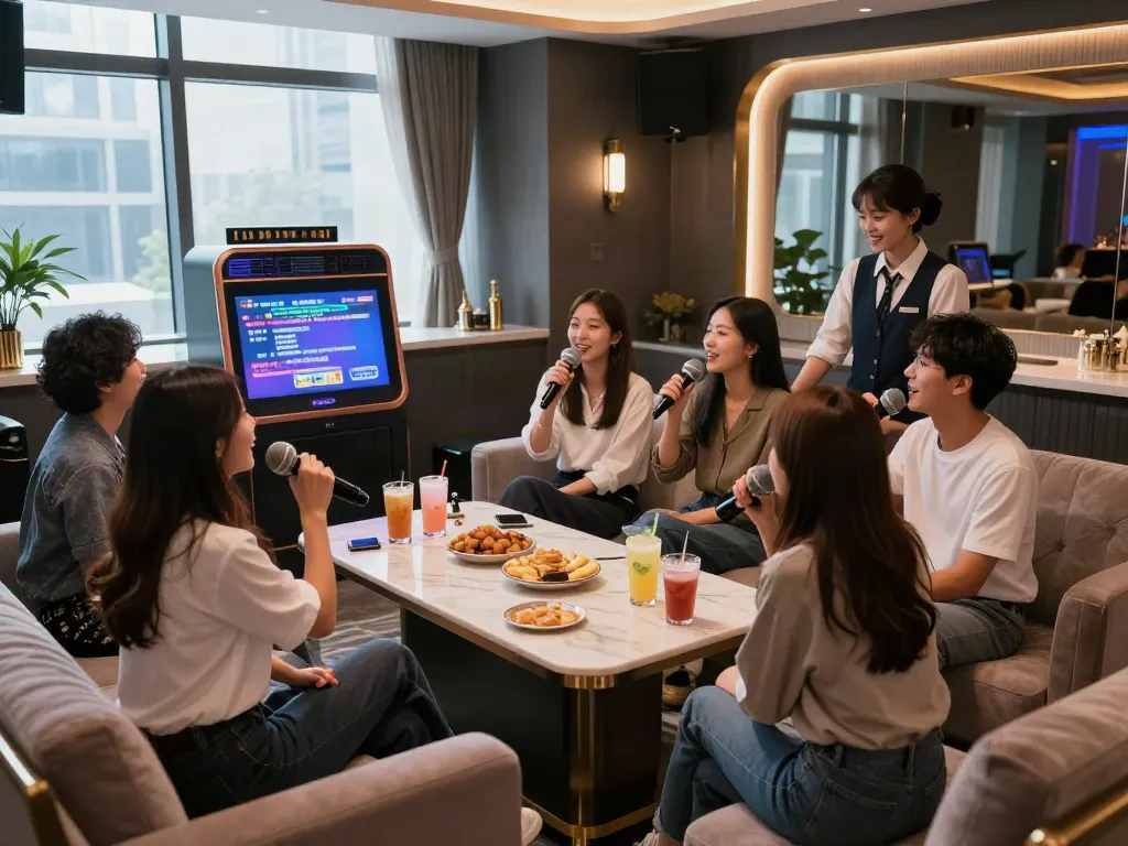 강남 달토 가라오케에서 친구들과 즐거운 시간을 보내는 모습