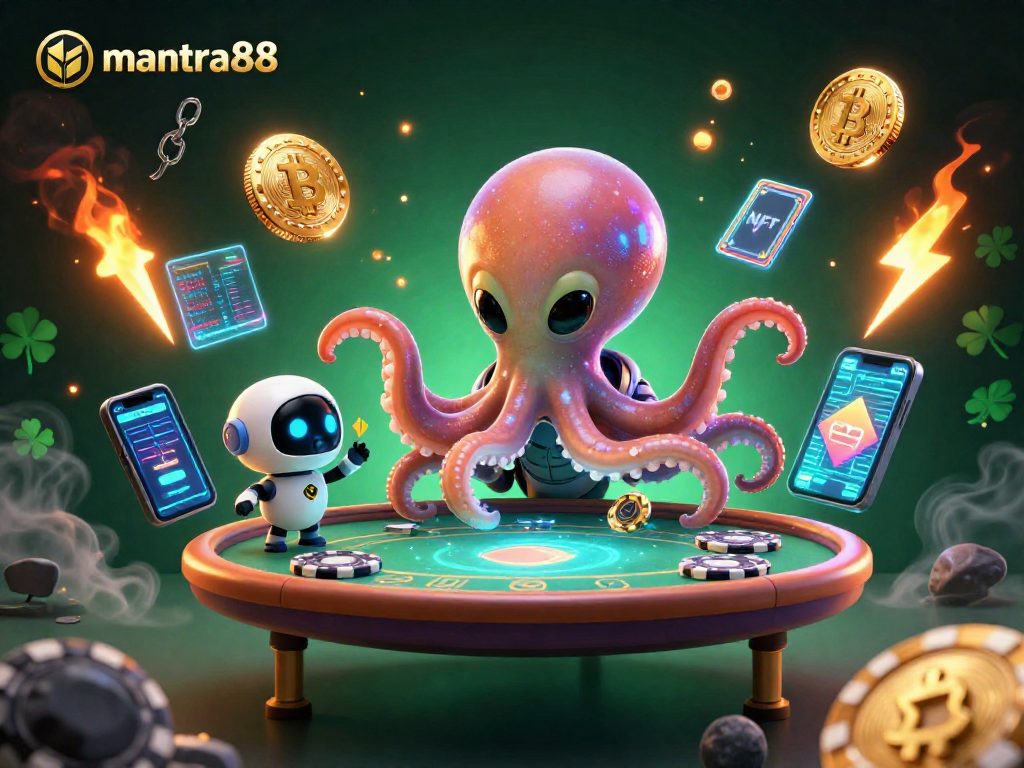 Engage with mantra88 in a cosmic poker game featuring vibrant alien characters.