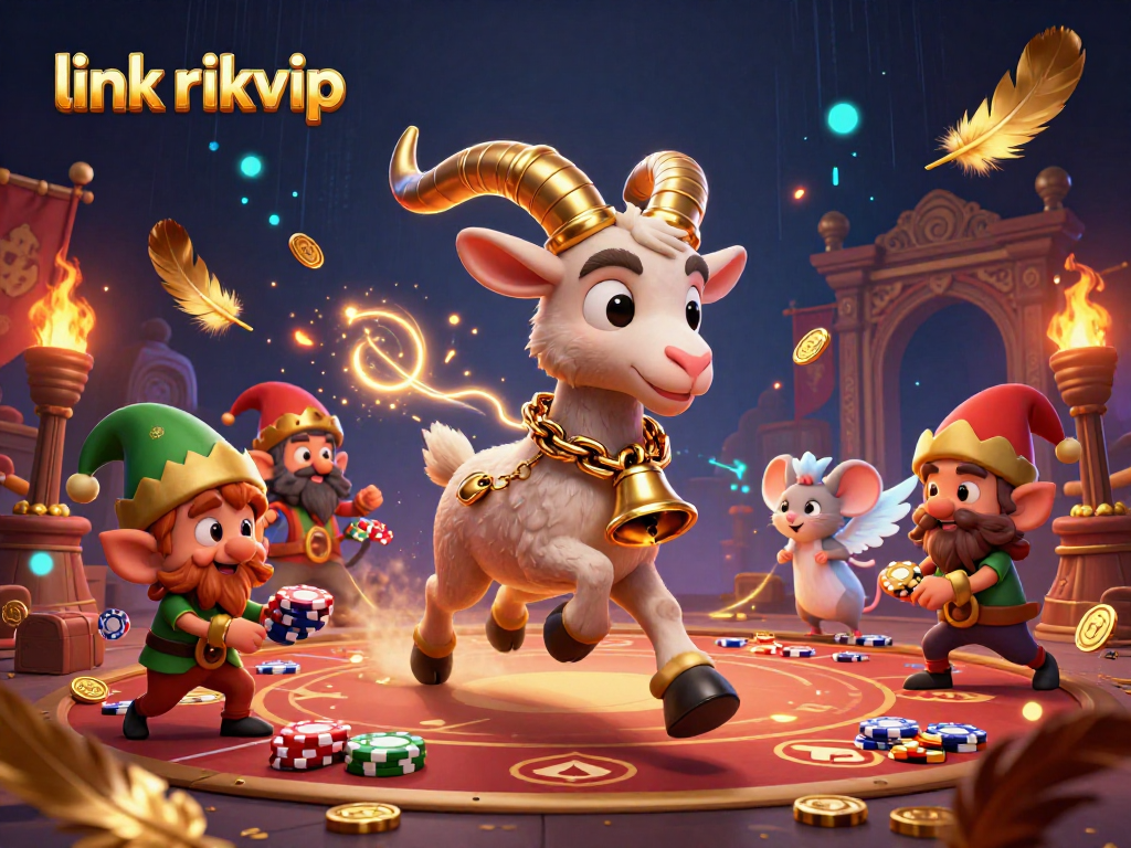 Engage in thrilling gameplay at link rikvip with festive characters in a vibrant casino atmosphere.