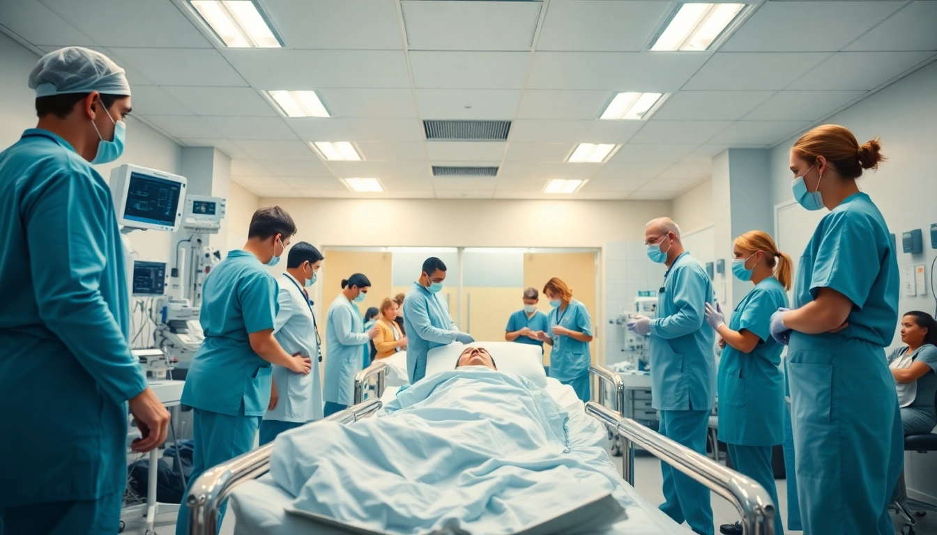 Delivering Emergency Hospital Services with dedicated staff in a bustling emergency room setting.