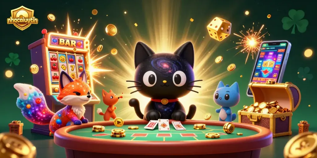Exciting gameplay at nhacaiuytin casino with vibrant characters and dynamic gambling elements.