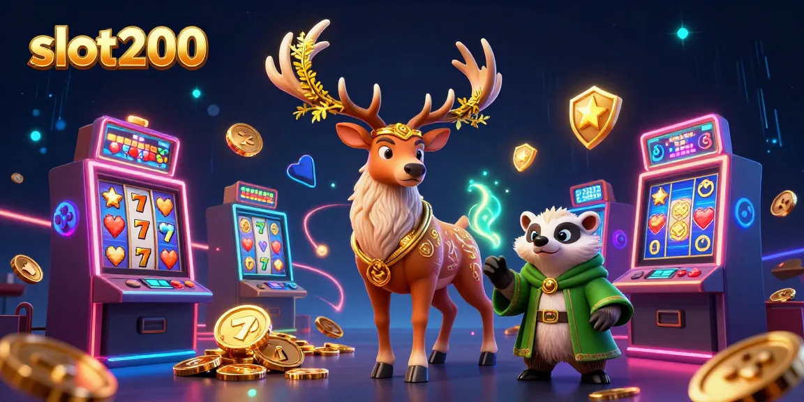Engage with slot200's vibrant casino world filled with animated slot machines and fantasy characters.