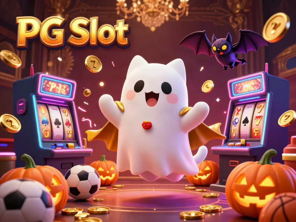 Engage with PG Slot’s vibrant gaming scene featuring animated characters and lively slot elements.
