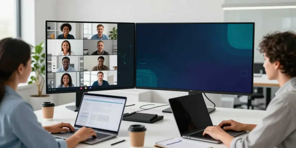 Deepfake free meetings in a modern virtual collaboration setting.