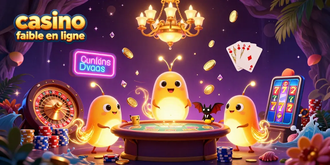 Illumination d'un casino fiable en ligne avec une équipe de lucioles enchâssées dans un décor vibrant, créant une ambiance de jeu captivante.