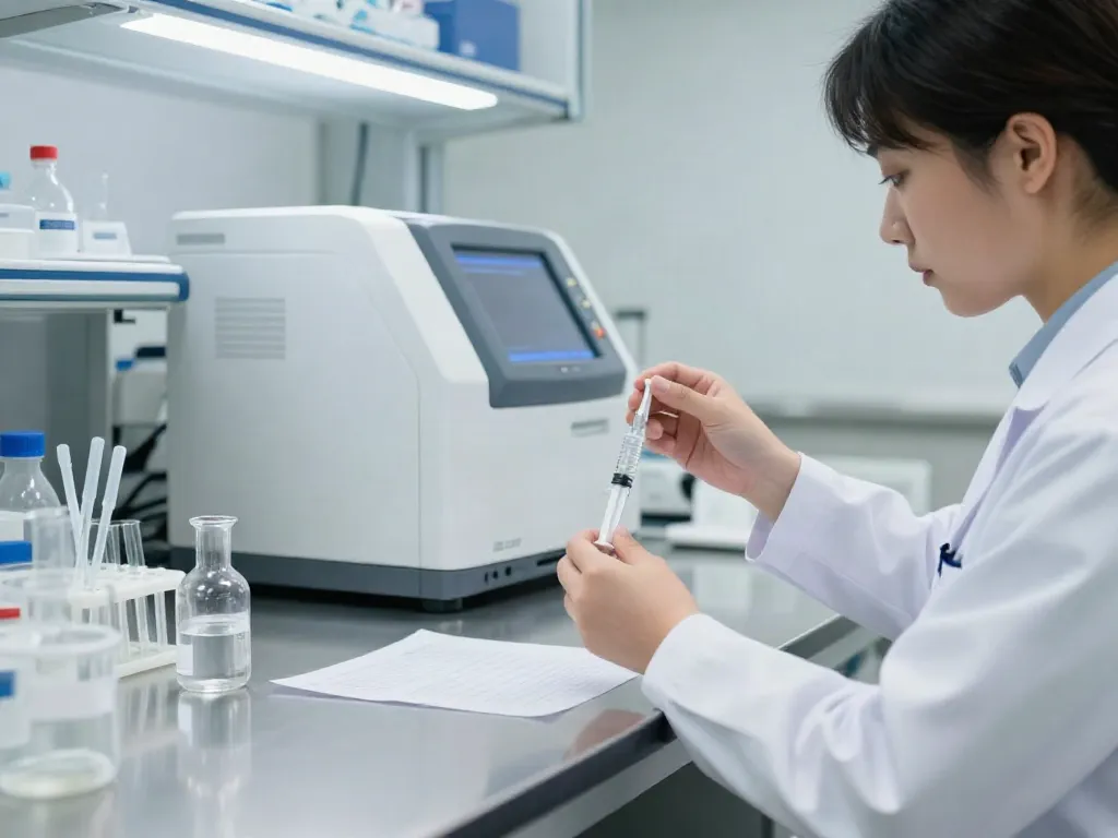 Bacteriostatic water Canada being measured accurately in a sterile lab environment.