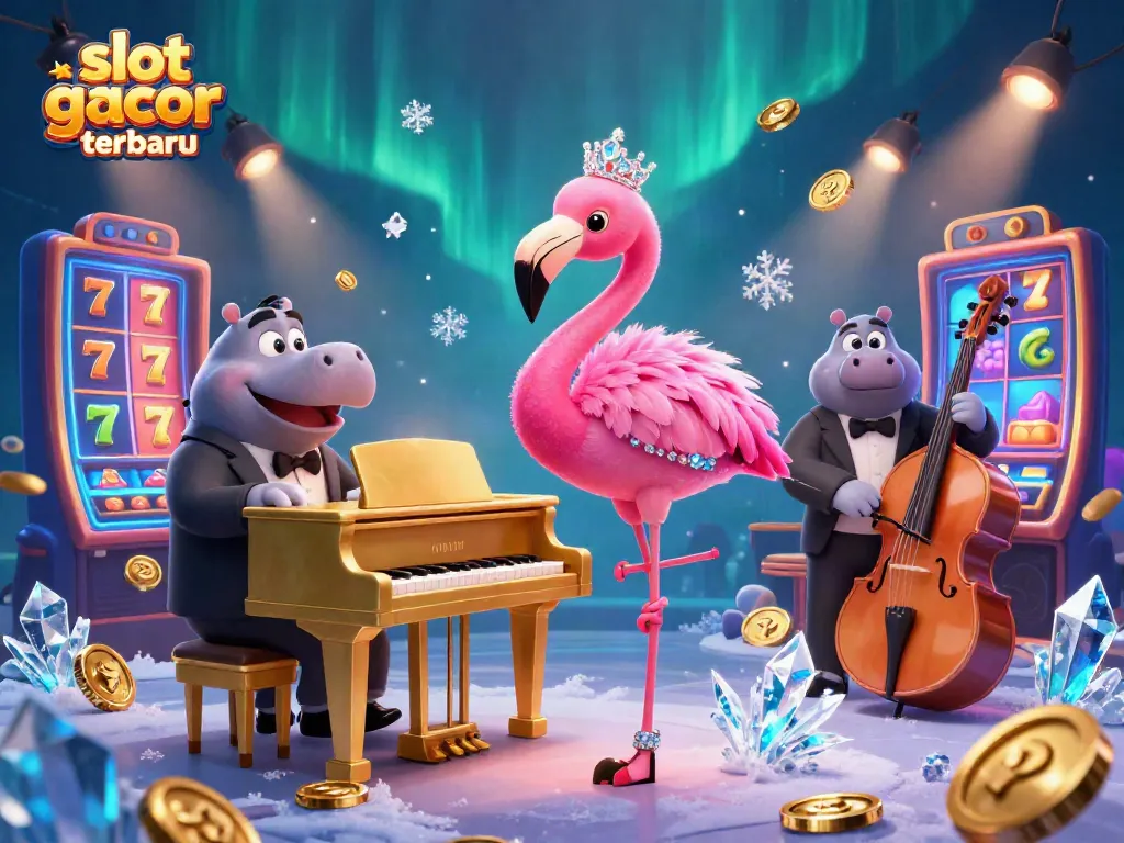 Experience the thrill of slot gacor terbaru with dazzling visuals and vibrant gameplay in this 3D casino scene.