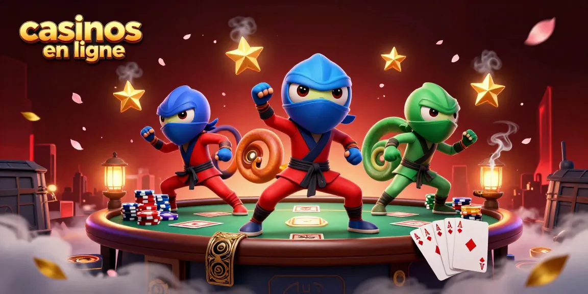 Profitez de l'excitation des casinos en ligne avec des ninjas caméléons en action.