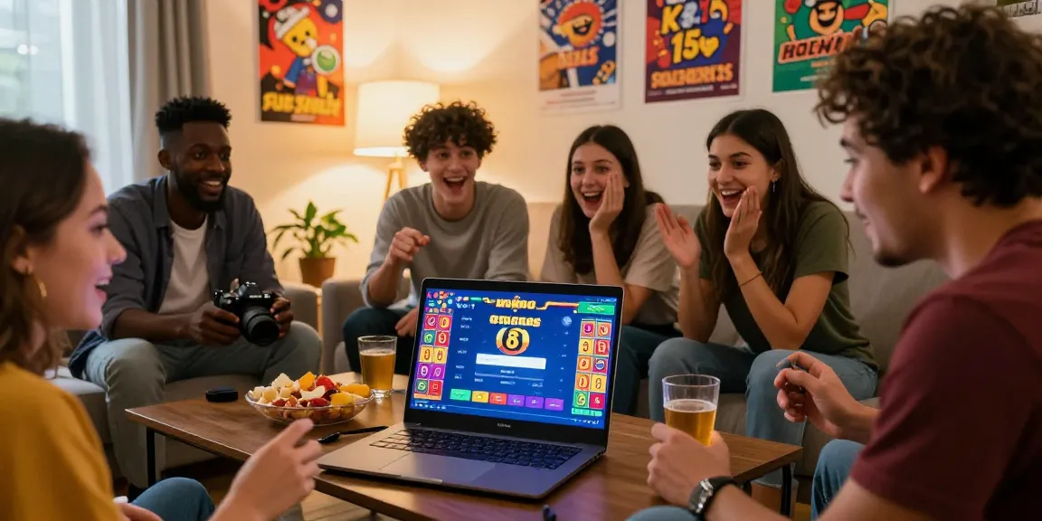 Dewatogel players enjoying a thrilling online lottery game in a lively living room.