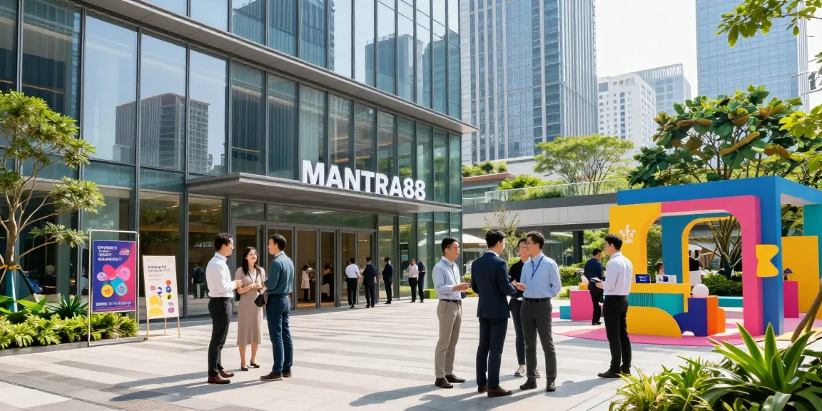 Modern commercial property scene of MANTRA88, highlighting vibrant interactions and urban architecture at www.mgoldproperties.com