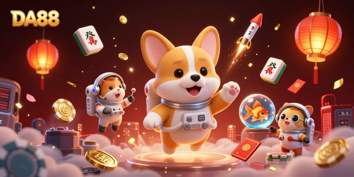 Catch winning moments with DA88 in an ultra-detailed 3D casino illustration scene.