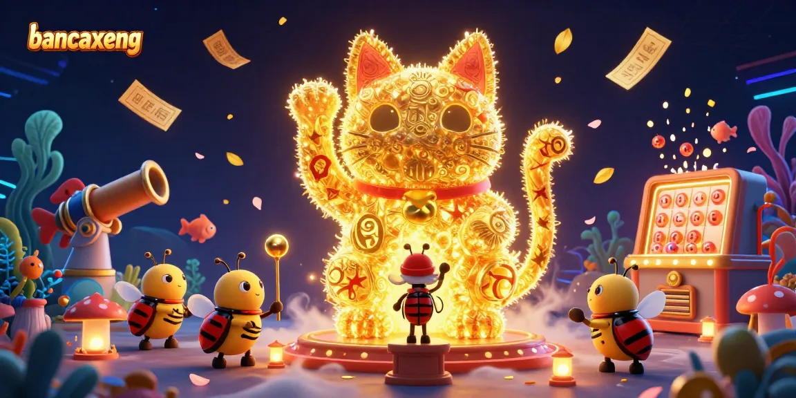 Experience the thrill of bancaxeng with golden fireflies and casino symbols in a vibrant underwater scene.
