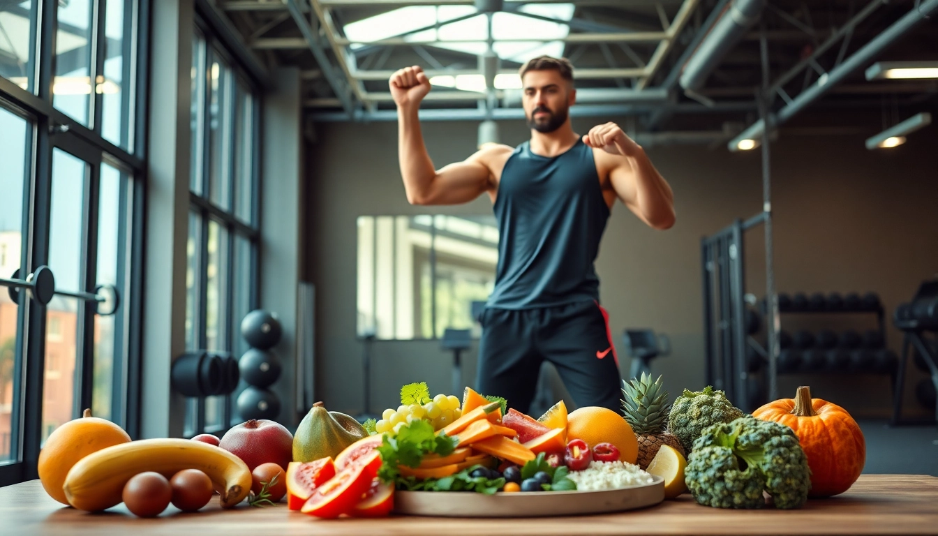 Maximize Fitness and Nutrition through an energizing workout and healthy meals in a modern gym.