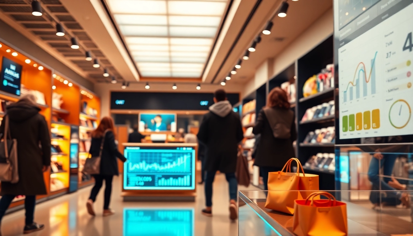 Analyze retail footfall analytics in action within a modern, bustling store.
