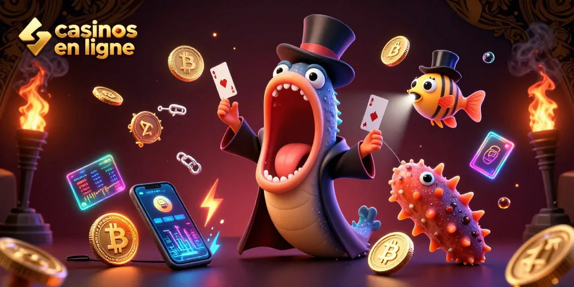 Magiciens des jeux avec "casinos en ligne", un poisson-lanterne et une anguille créent un spectacle fascinant.