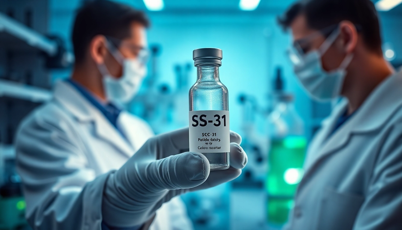 Showcasing ss-31 peptide for sale in a scientific lab with precise equipment.