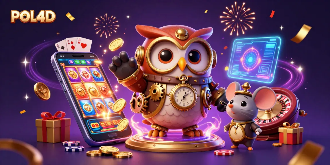 Panduan memenangkan permainan slot POL4D dengan karakter lucu dan elemen kasino yang menarik.