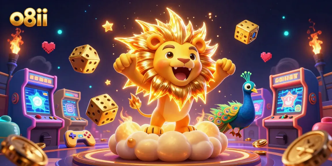 Experience thrilling games like no other at o8ii with roaring lion and dazzling game elements.