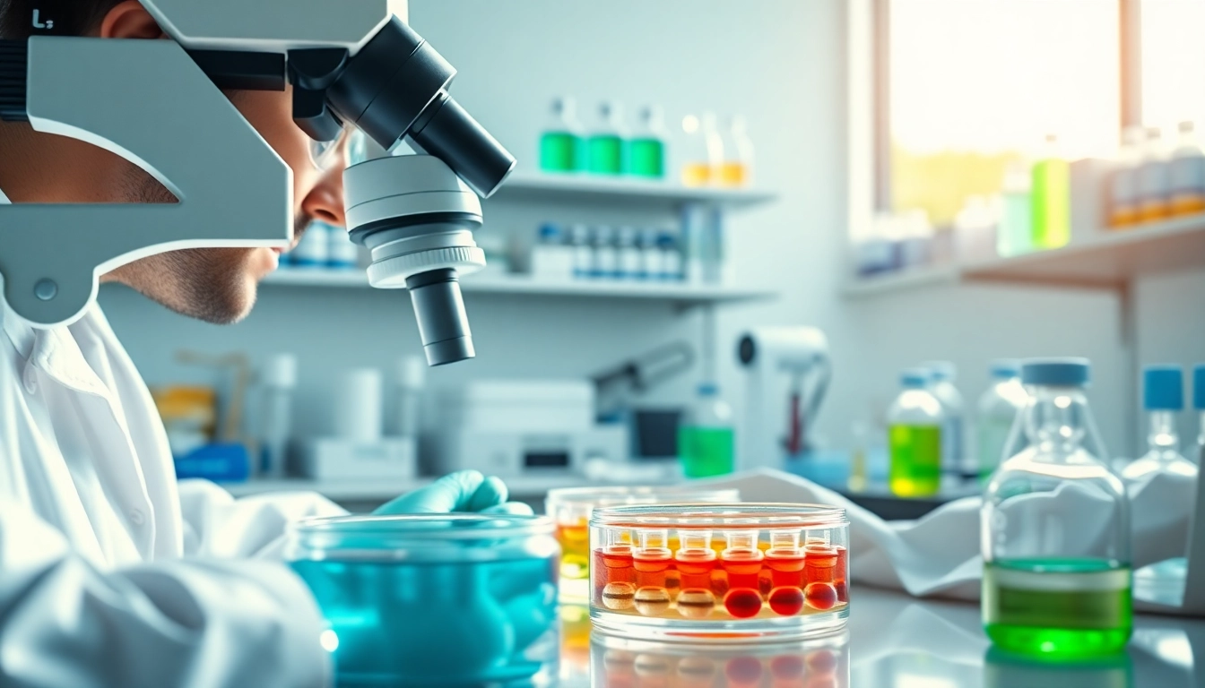 Analyzing valor peptides in a laboratory with advanced equipment for research.