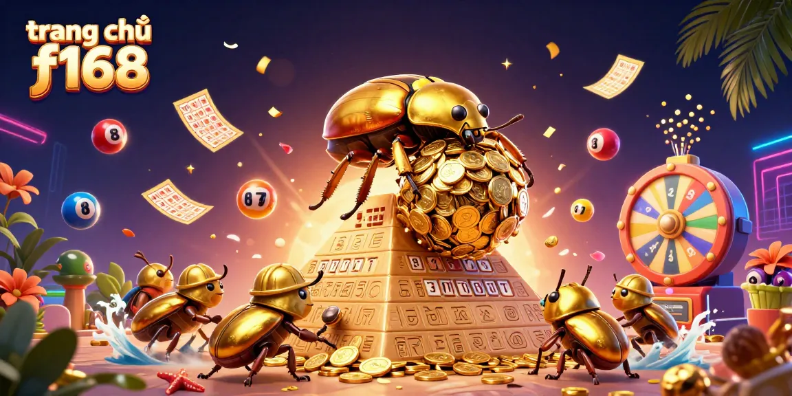 Experience the excitement at trang chủ f168 with vibrant lottery balls and golden casino elements.