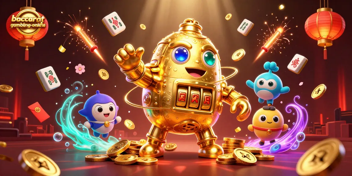Experience the excitement of baccarat-gambling-online with this vibrant 3D illustration showcasing dynamic casino elements.