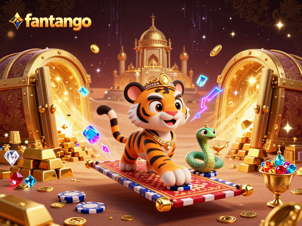 Join the thrilling adventure of fantango with a sultan and gems in a dazzling casino world.