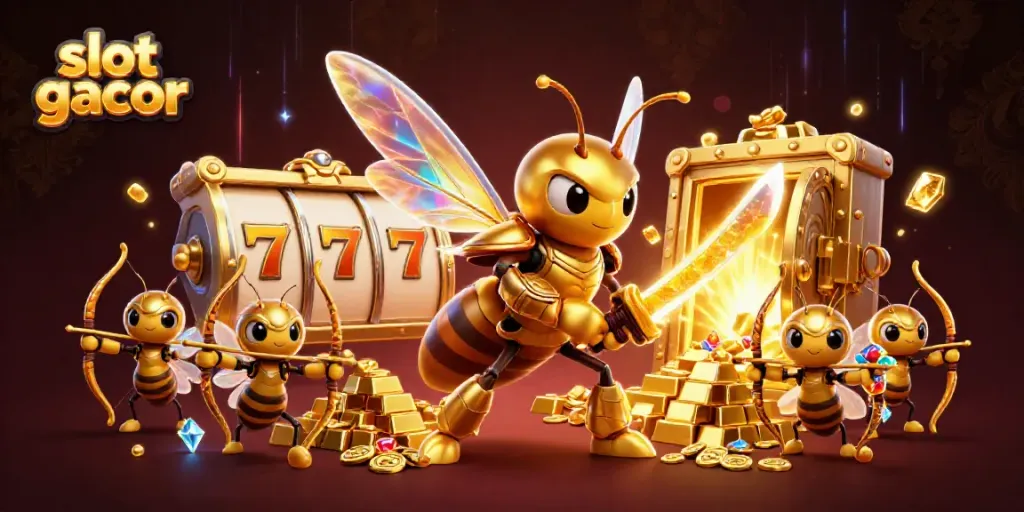 Experience excitement with slot gacor as the vibrant hornet samurai leads a treasure-filled adventure.