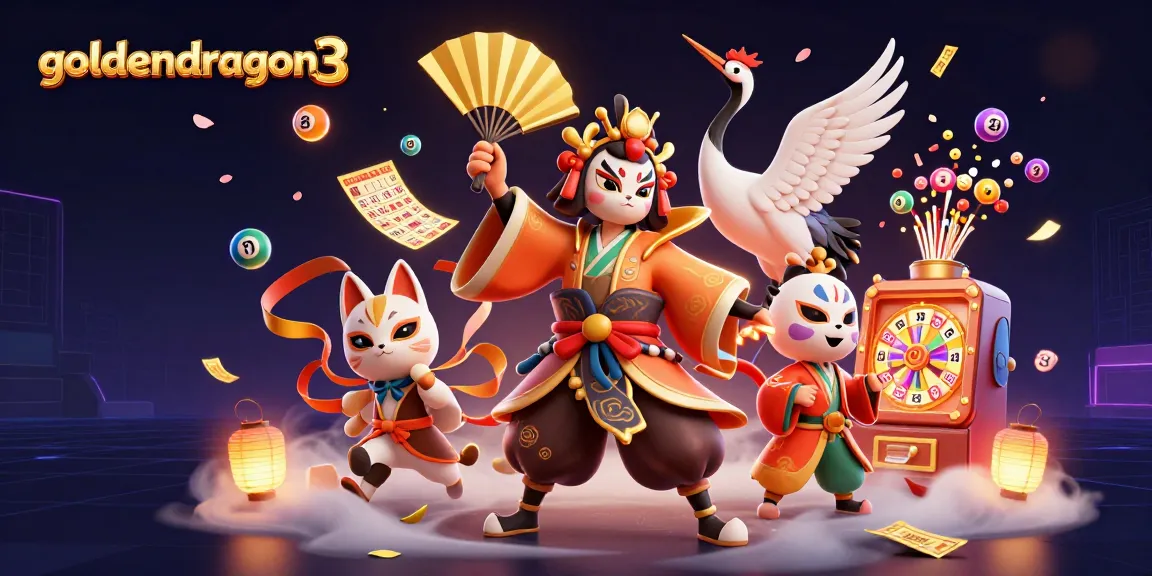Engage with goldendragon3, a vivid illustration of a kabuki warrior at a gambling extravaganza.