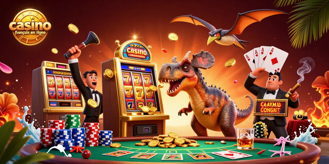 Visualisez un casino français en ligne avec des personnages amusants et des éléments de jeu palpitants.