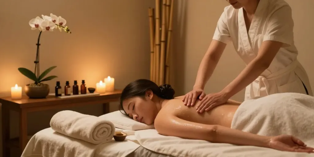 Nuru massage Manhattan at a luxurious spa treatment, providing relaxation and rejuvenation.