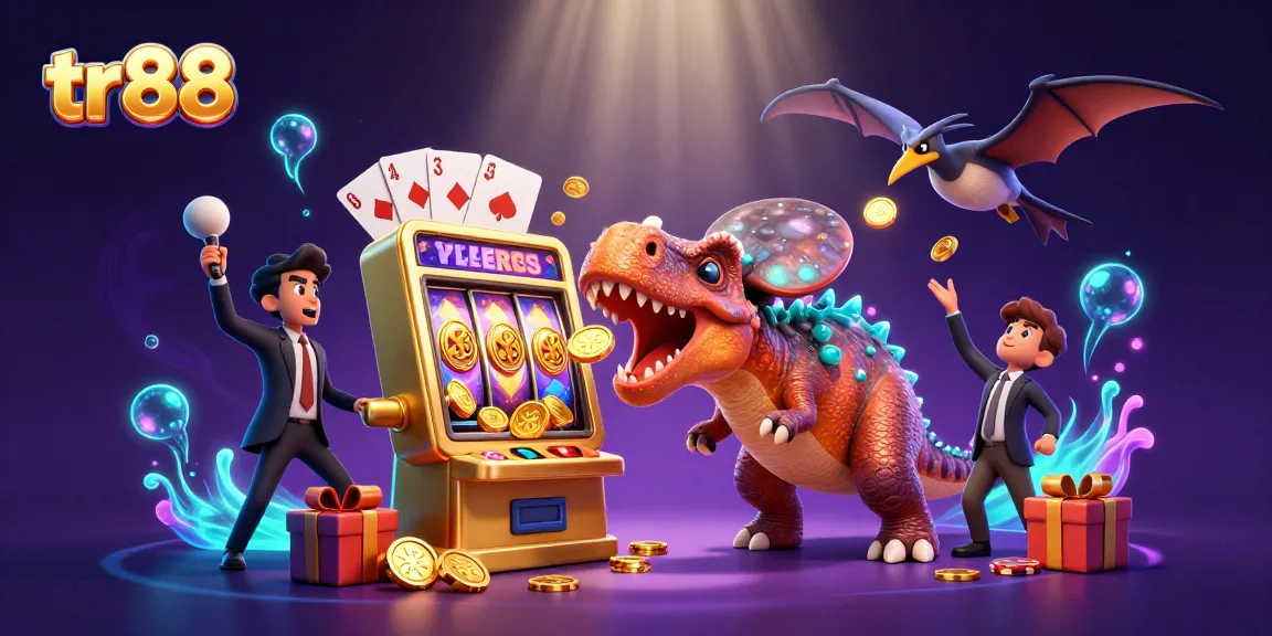 Experience the excitement of tr88 as a pachycephalosaurus wins jackpots with golden coins flying, highlighting thrilling casino action.