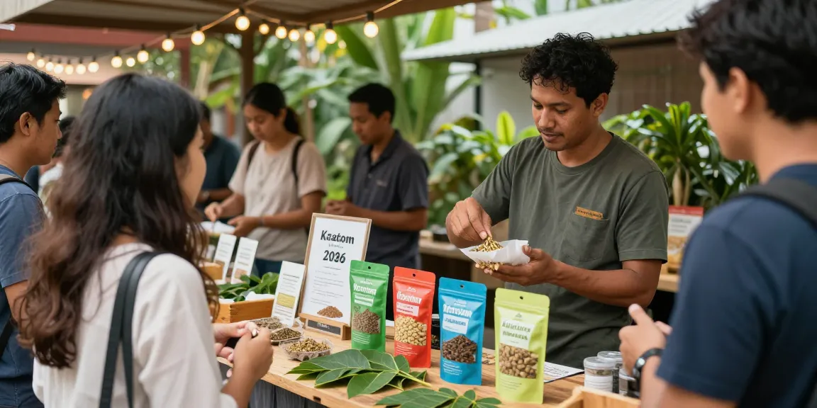Top-rated kratom vendors showcasing products at a vibrant outdoor marketplace in 2026.